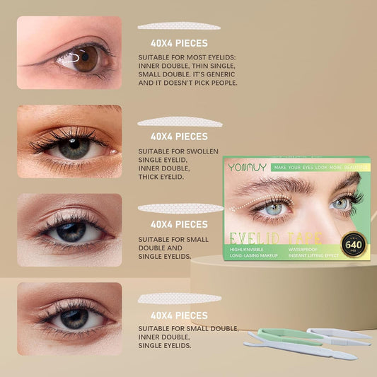YONMUY double eyelid tape close-up showing soft medical-grade adhesive.