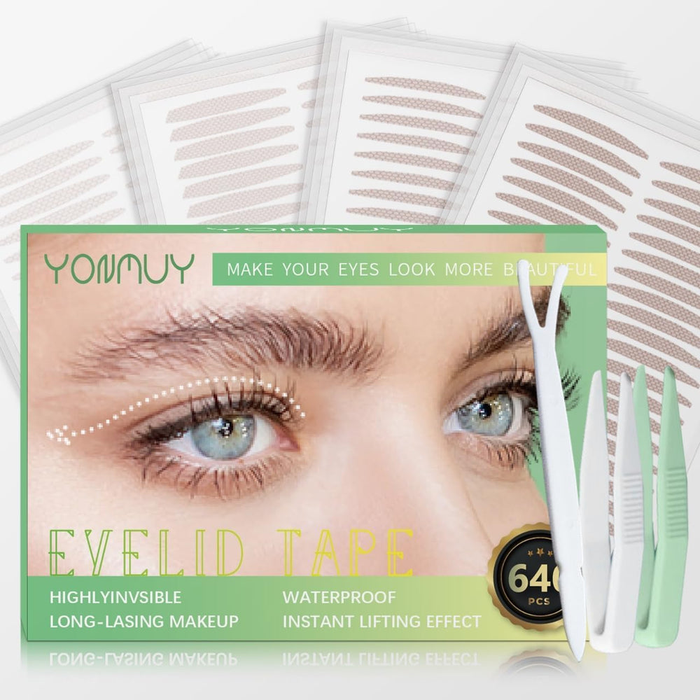 YONMUY invisible double eyelid tape packaging for easy daily use.