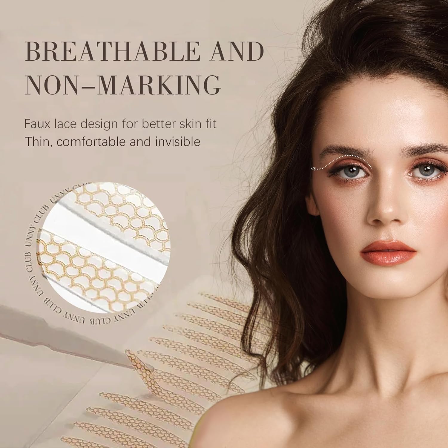 YONMUY natural eye makeup effect with invisible eyelid tape.