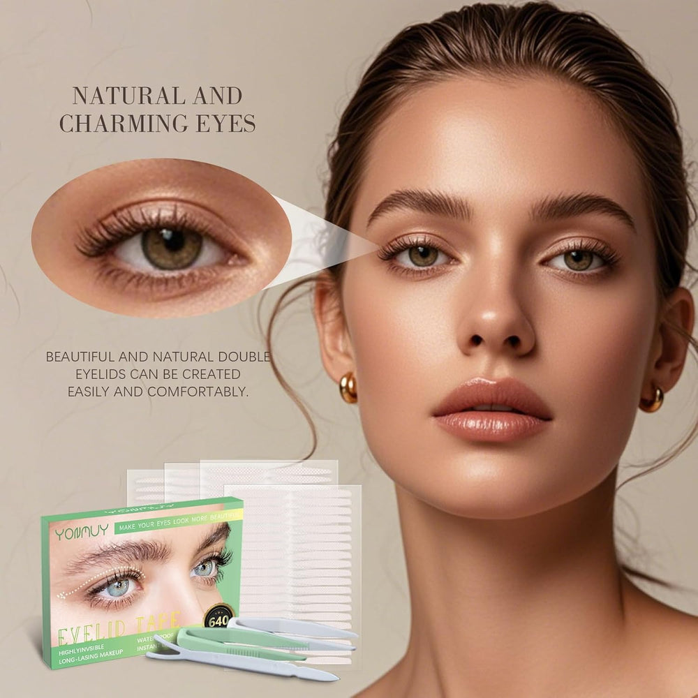 YONMUY waterproof eyelid tape applied on eyelid for durable wear.