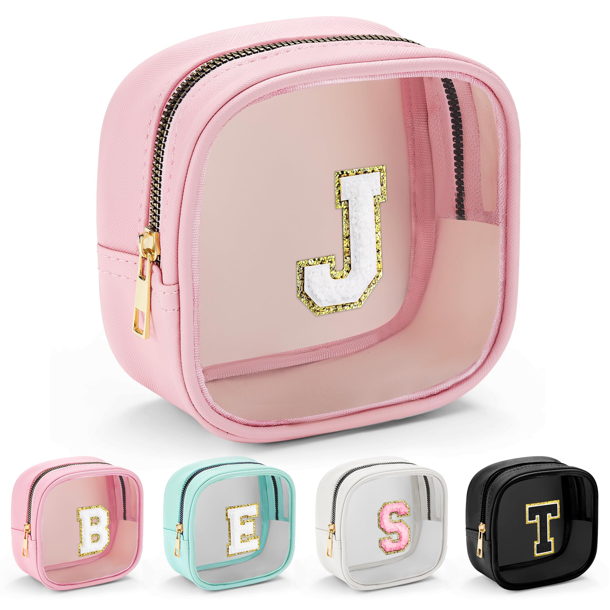 YOOLIFE Mini Initial Makeup Bag with clear exterior for quick access.