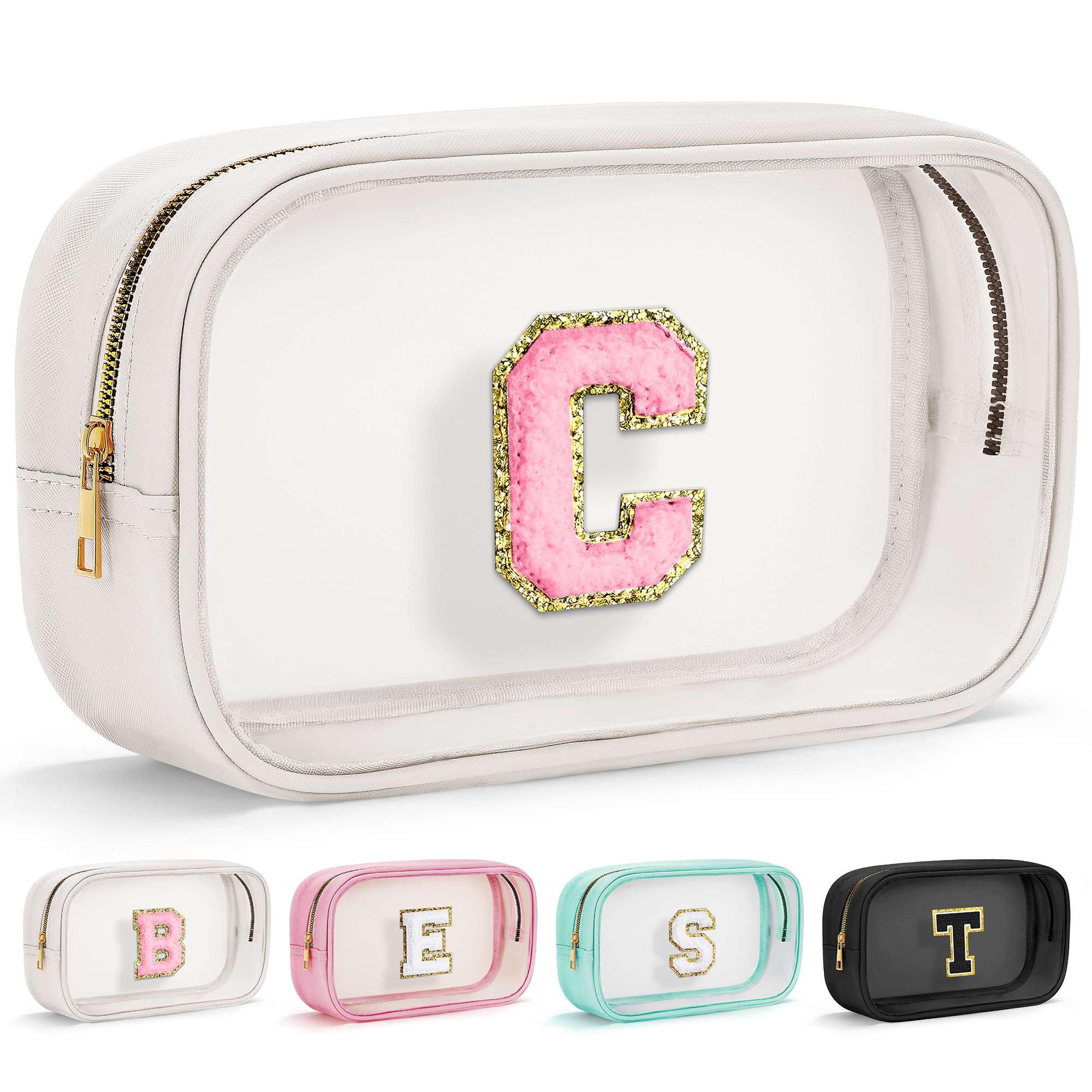 YOOLIFE Travel Clear Makeup Bag with front view and a spacious main compartment for essentials.