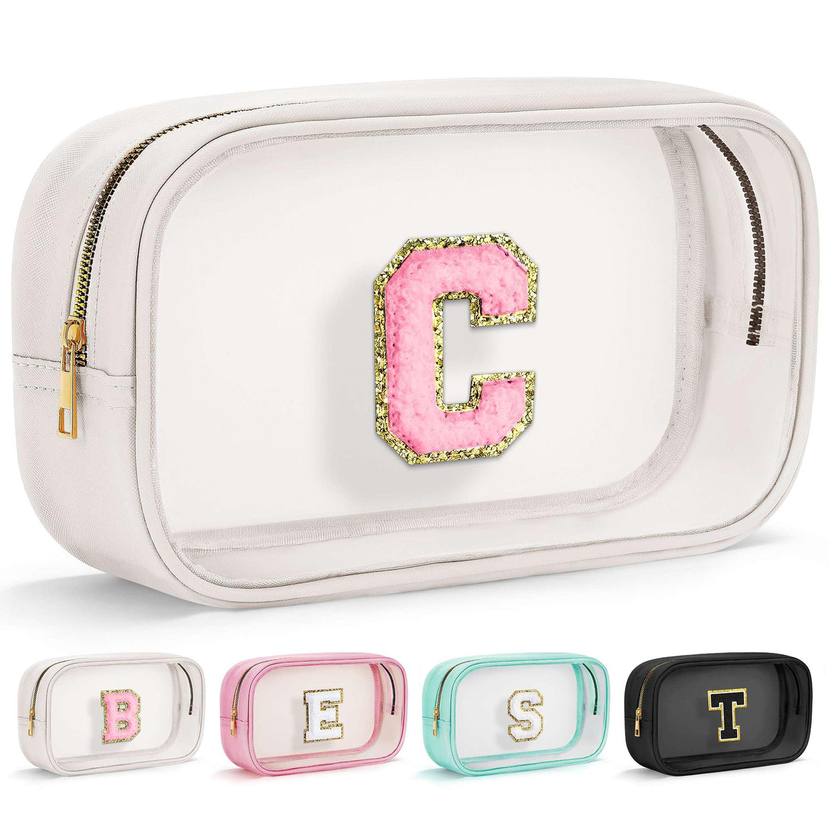 YOOLIFE Travel Clear Makeup Bag with front view and a spacious main compartment for essentials.