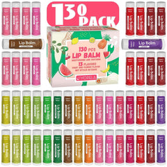 Yopela 130-pack natural lip balm bulk with coconut oil for soothing, hydrating lips
