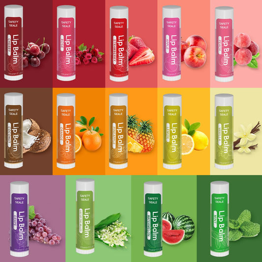 Yopela 14 flavors display highlighting fruity and floral options for personalized care.