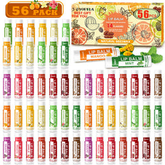 Yopela 56-pack lip balm assortment with assorted flavors for bulk gifting
