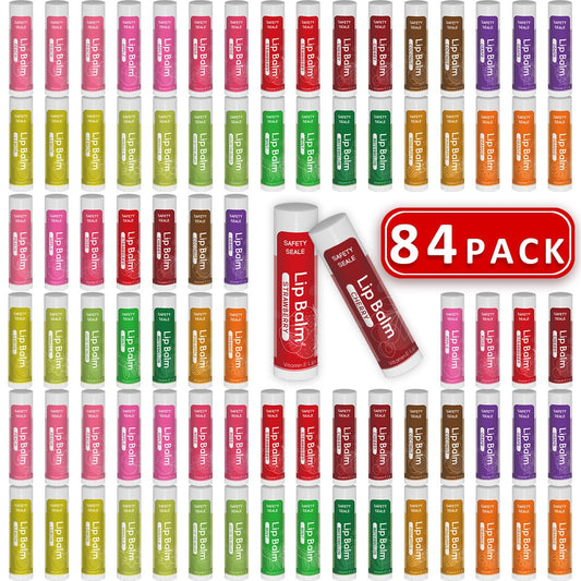 Yopela 84-pack lip balm collection shown for gifting and all-day moisture.