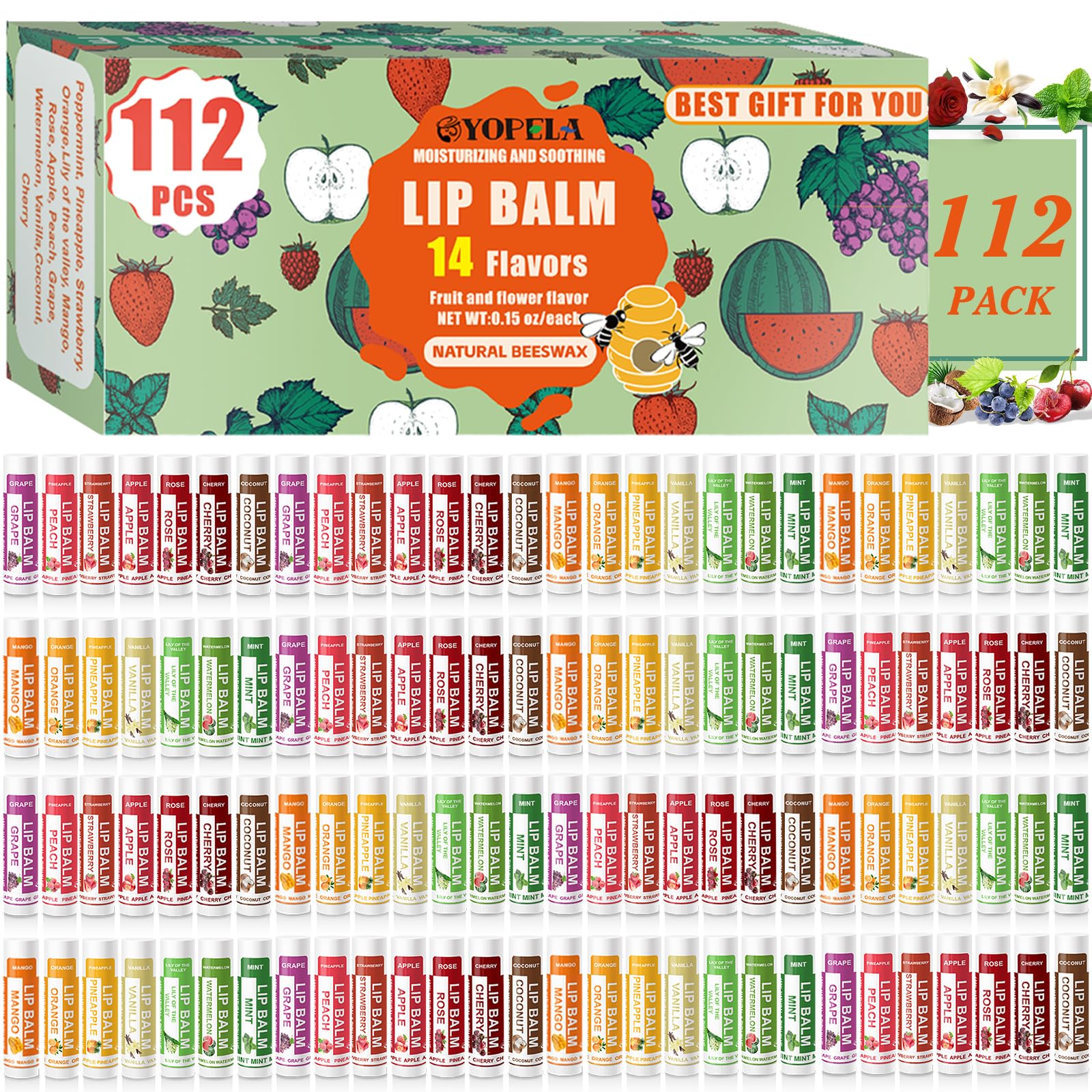 Yopela lip balm bulk pack tubes for easy on the go hydration and flavor variety