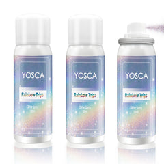 Yosca glitter spray 3-pack bottles provide portable sparkle for festivals.