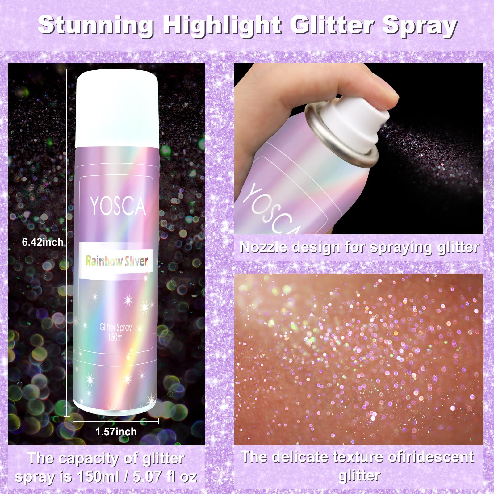 Yosca Glitter Spray on clothes adds festive sparkle.