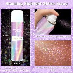 Yosca Glitter Spray on clothes adds festive sparkle.