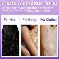 Yosca glitter spray on clothes creates eye-catching party accents.