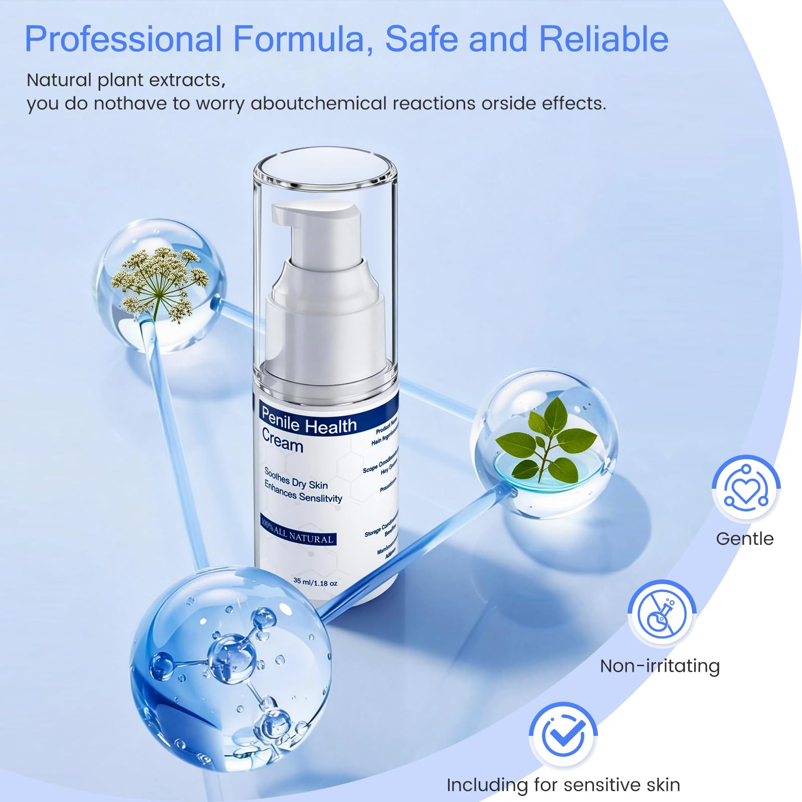 YOTRI Creme ingredients image reveals natural plant extracts for nourishment.