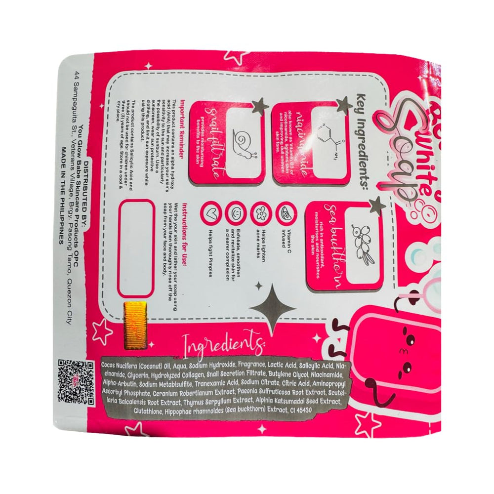 You Glow Babe Beauty White Soap lathers into creamy foam for cleansing.