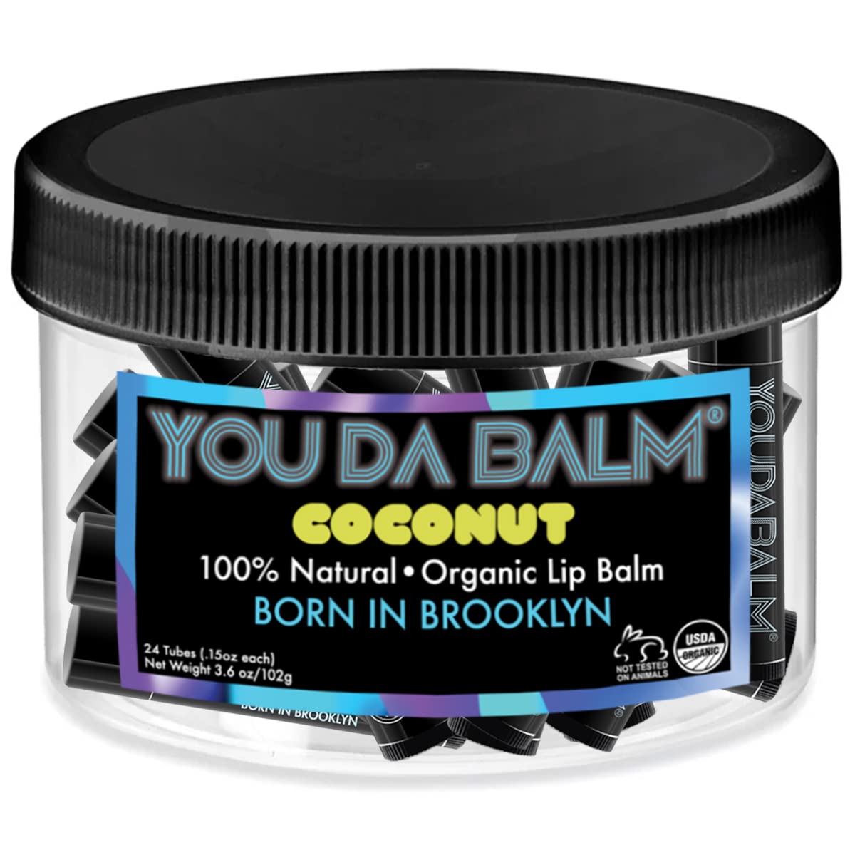 You Da Balm coconut lip balm tube closeup for smooth daily hydration
