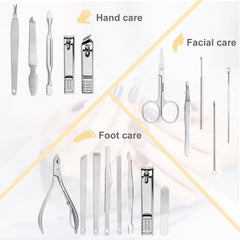 Yougai manicure kit inside a luxury PU leather case, perfect travel companion.