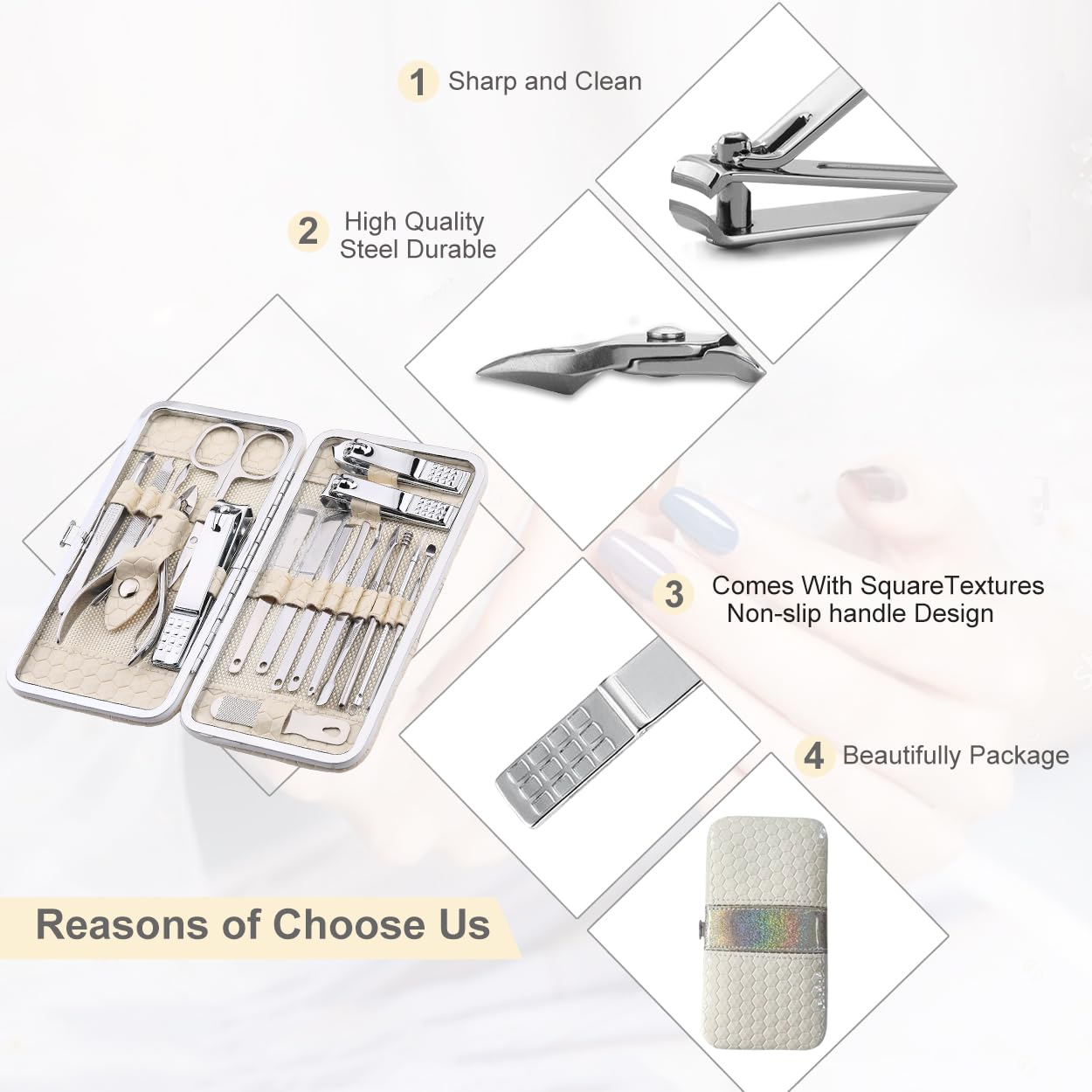 Luxurious PU case opens easily for stylish organization during trips.