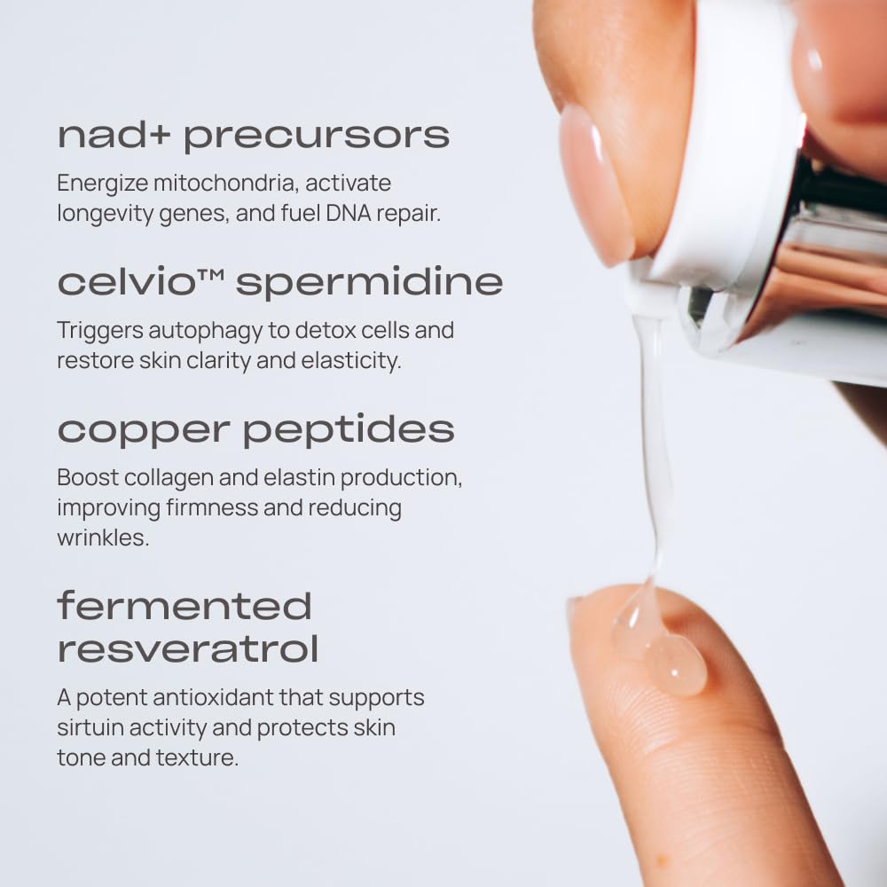 Close-up of the bottle pour showing precise serum dispersion.