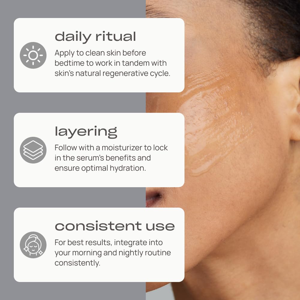 Texture close-up hints at lightweight, fast-absorbing serum.