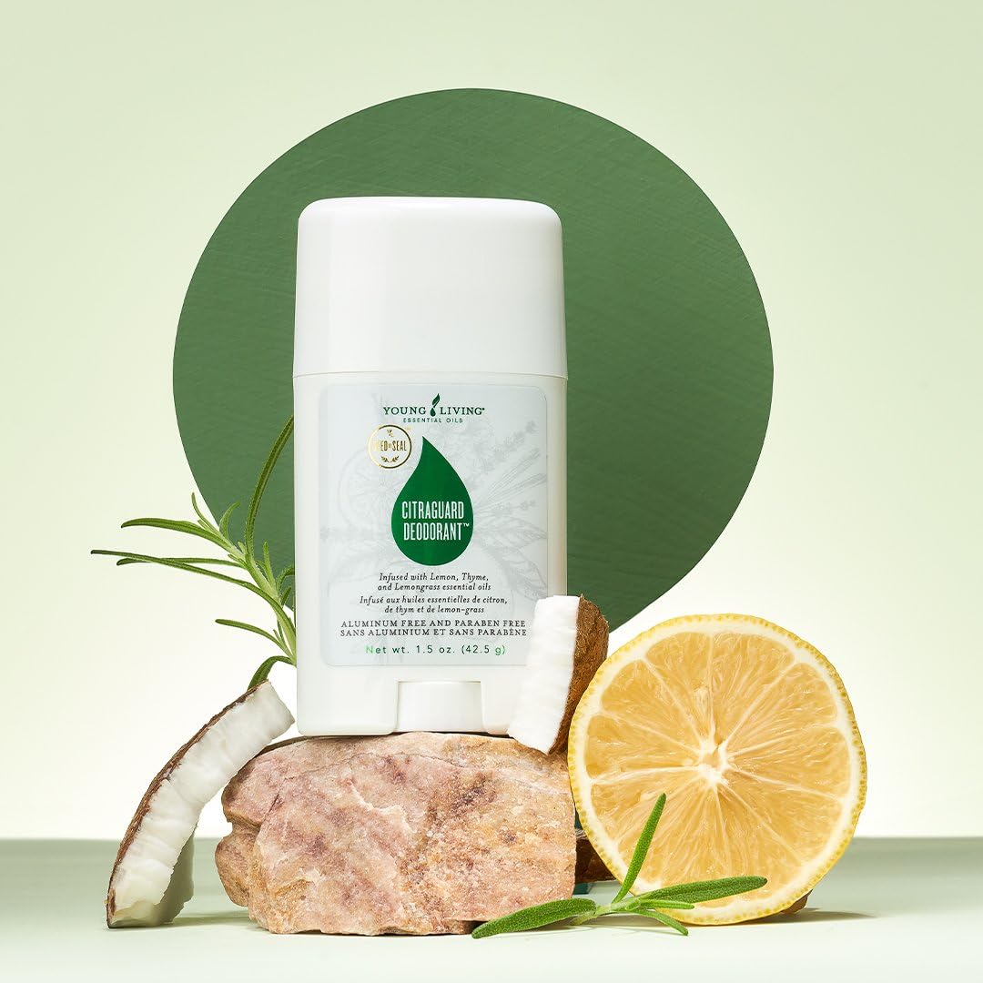 Young Living CitraGuard deodorant stick application shot for precise, mess-free daily use.