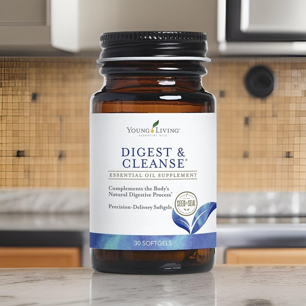 Young Living Digest & Cleanse herbal ingredients showcased.