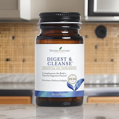 Young Living Digest & Cleanse herbal ingredients showcased.