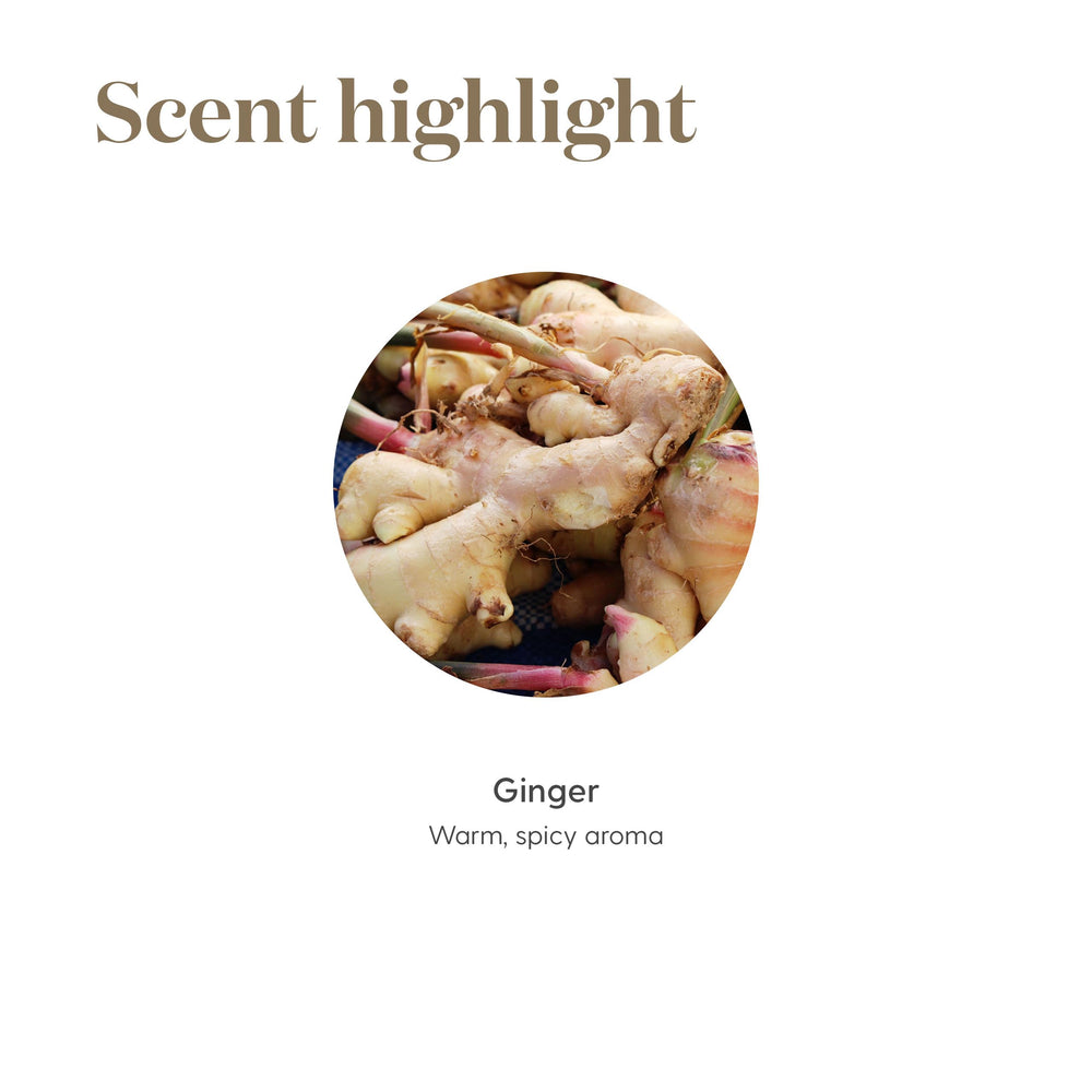 Close-up of Young Living Ginger Vitality label for trusted quality.