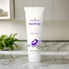 Pump-top bottle of Young Living Seedlings Baby Lotion for easy daily use