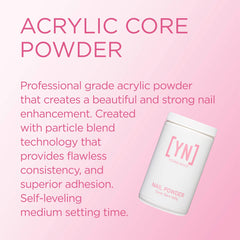 Young Nails Acrylic Core Powder nude collection swatch for seamless overlays