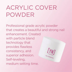 Young Nails Acrylic Cover Powder beige 85g swatch highlighting consistency.