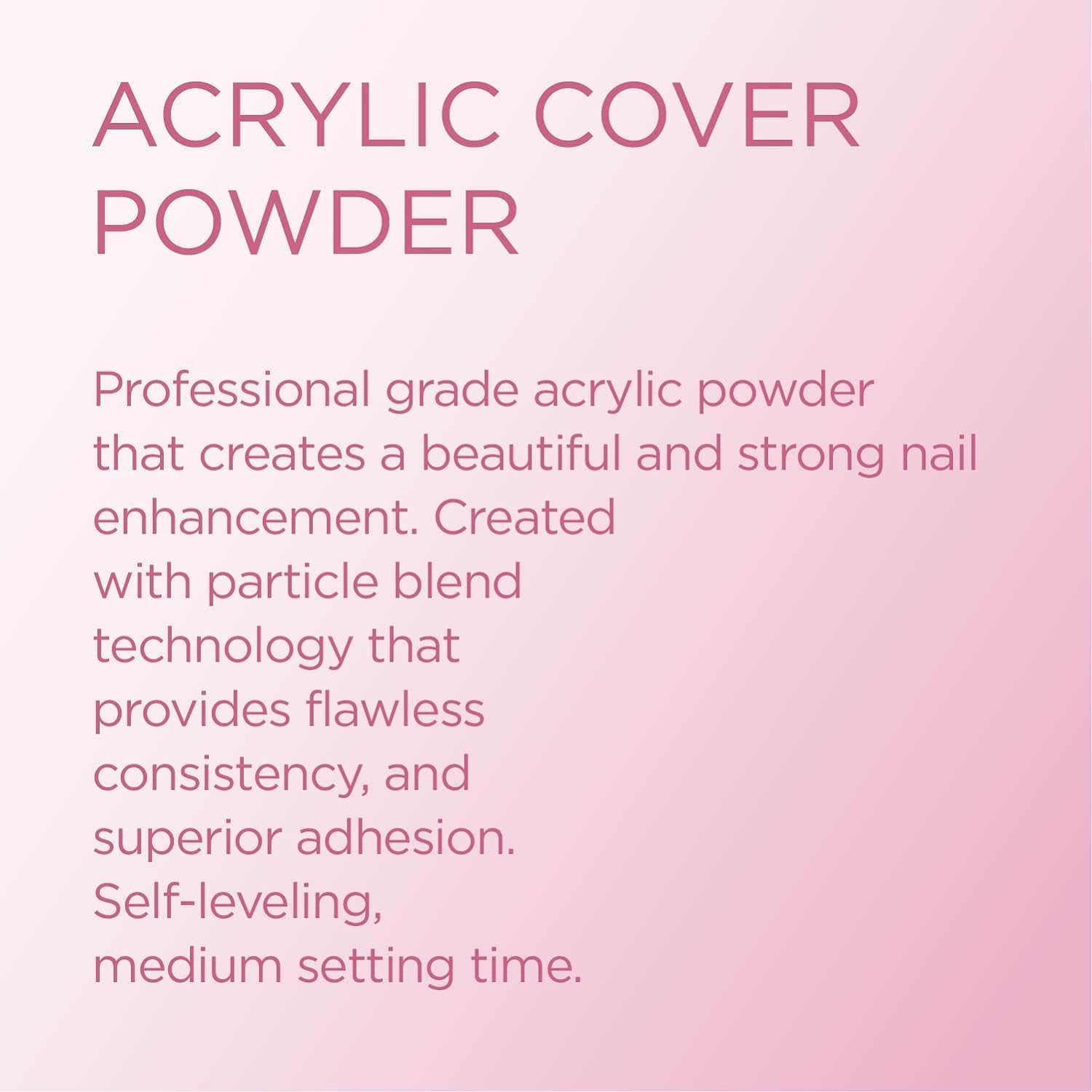 Young Nails Acrylic Cover Powder swatch cards display natural nude tones with easy blendability.