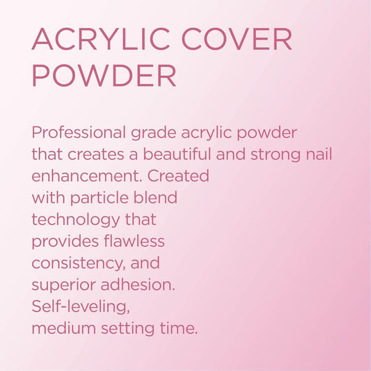 Young Nails Acrylic Cover Powder swatch cards display natural nude tones with easy blendability.