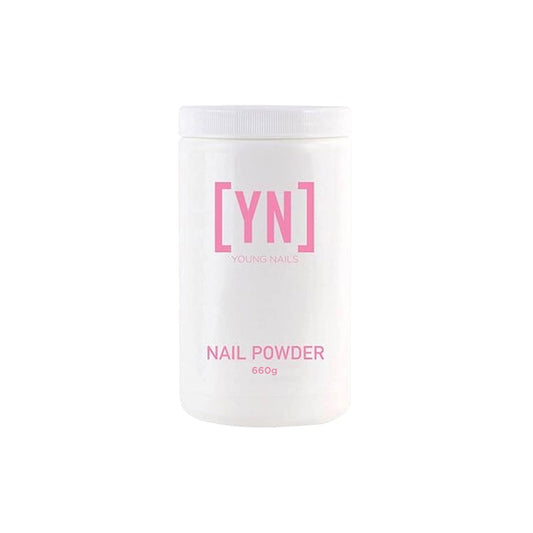 Young Nails Acrylic Cover Powder self-leveling for a flawless nail extension finish.