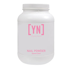 Young Nails Acrylic Speed Powder bottle closeup highlighting self-leveling, professional-grade formula.