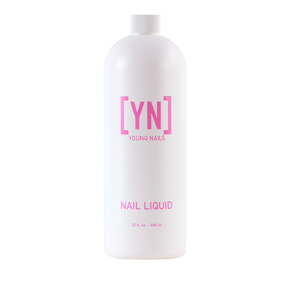 Young Nails liquid nail monomer 32oz creates a strong base for acrylic nails.