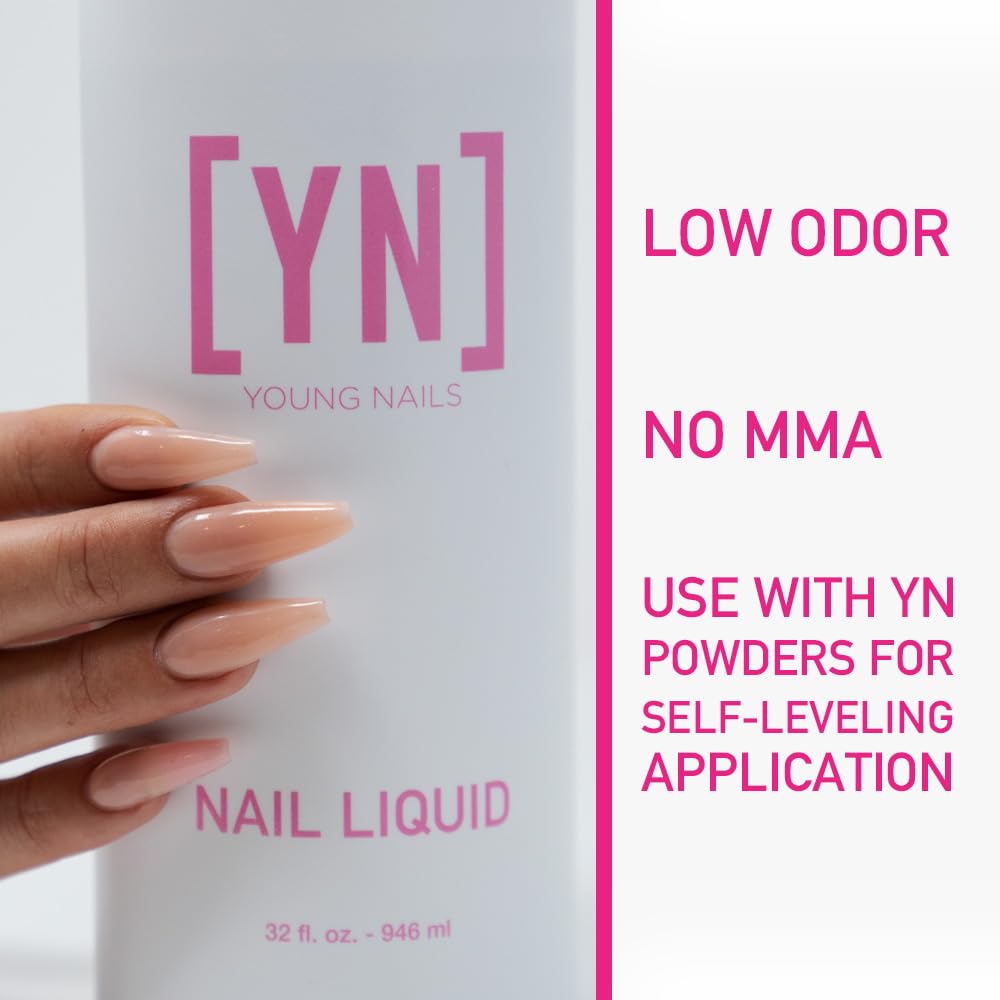 Low-odor formula supports comfortable at-home acrylic applications with Young Nails monomer.