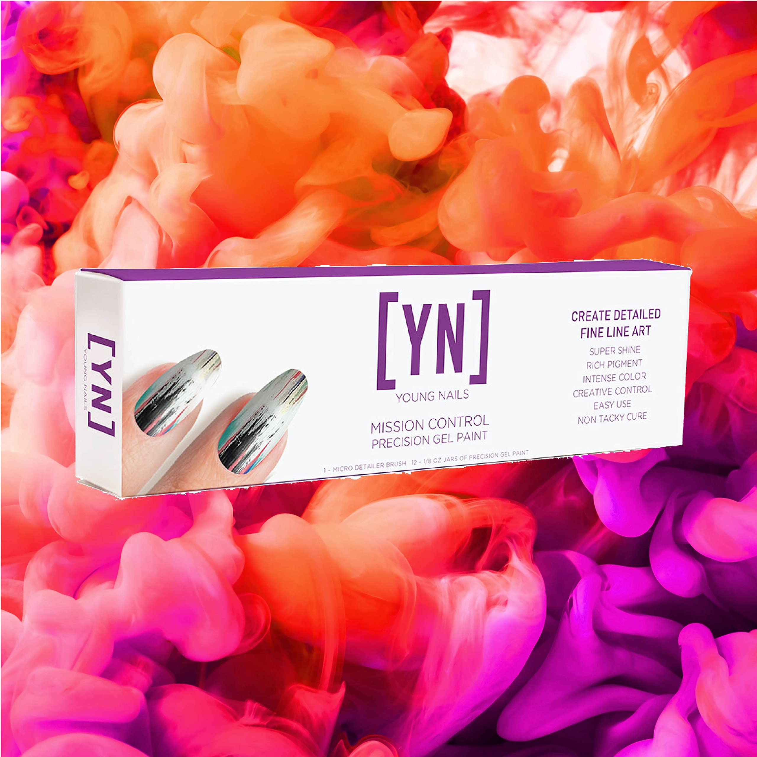 Young Nails micro-detailer brush enables fine line art and precise strokes