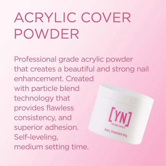 Young Nails self-leveling powder 75 seconds sets for faster nail extensions at home.