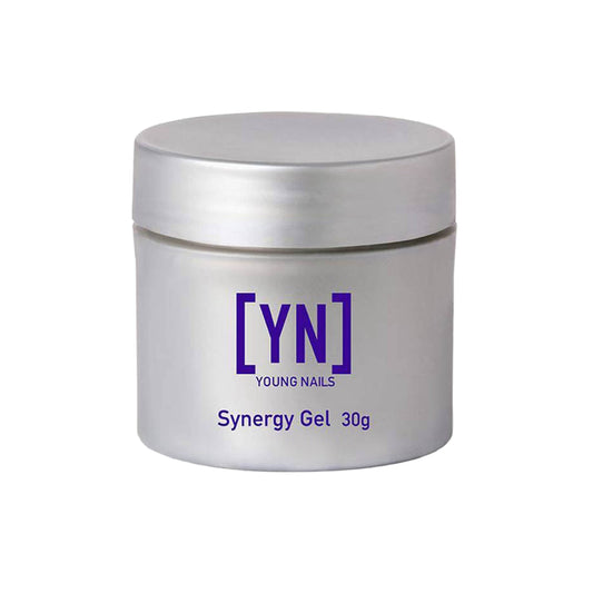 Young Nails Synergy Base Gel application for a smooth foundation and lasting adhesion.