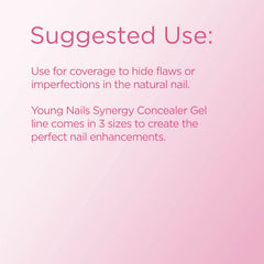 Young Nails Synergy Concealer Gel coverage to hide flaws on natural nails.