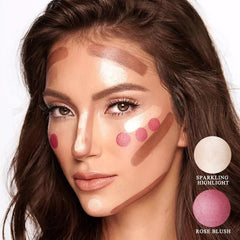 Youngfocus Shimmer Highlighter delivers radiant glow on cheekbones.