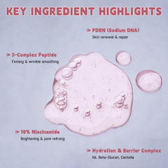 YOUNGYOUNGLOVE close-up shows luxurious serum texture for quick absorption.