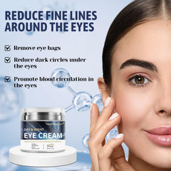 YOUNGYOUNGLOVE eye cream application motion illustrating gentle eye area massage.