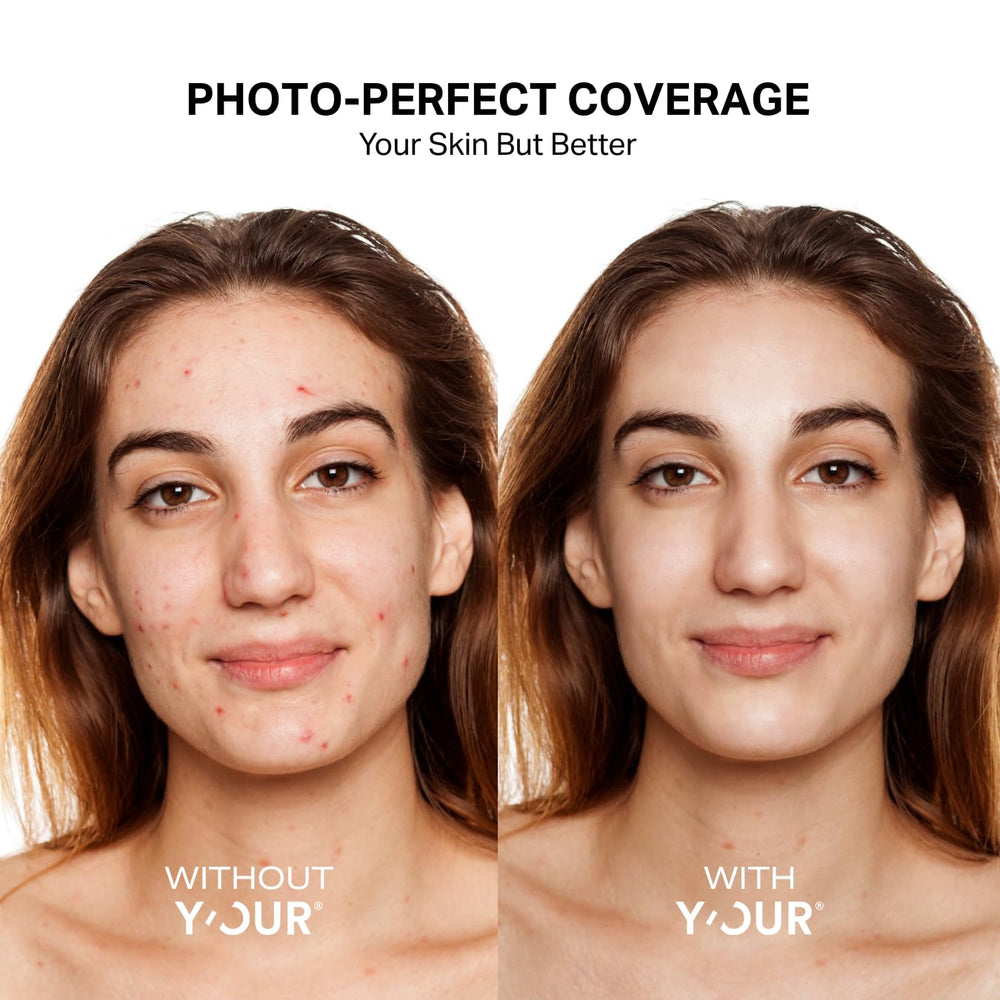 Y'OUR tinted moisturizer blended on the cheek for natural, even tone