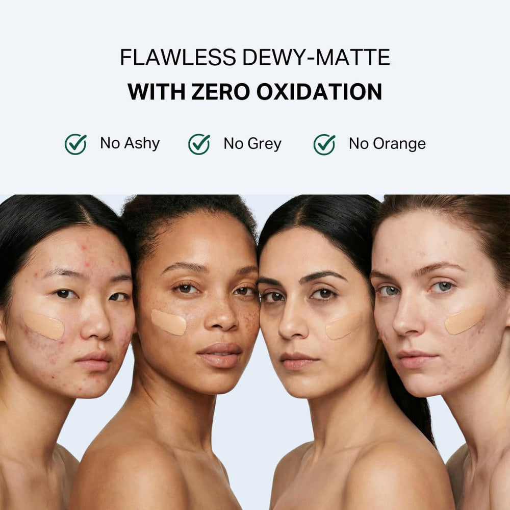 Y'OUR tinted moisturizer texture on skin in dewy finish close-up