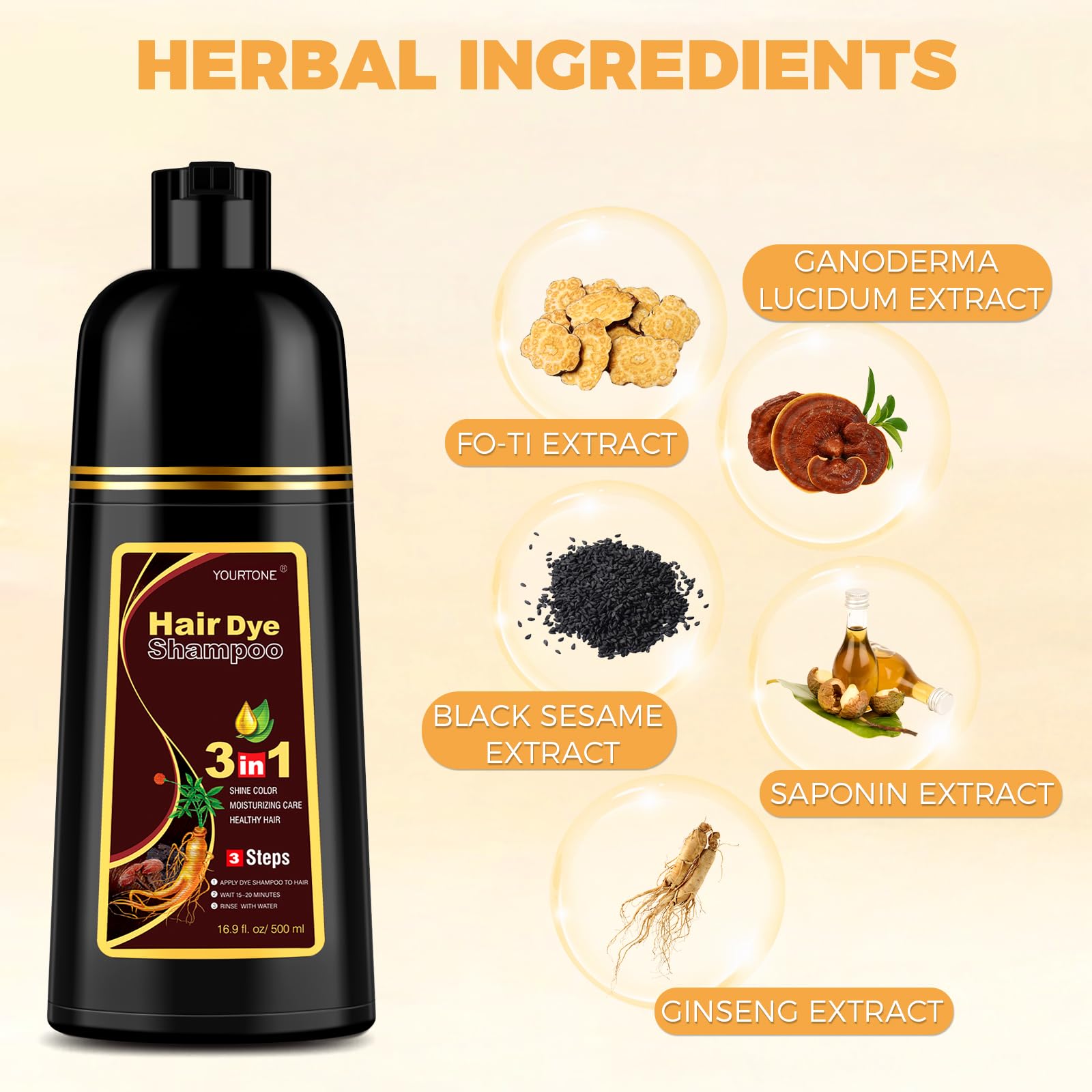 YOURTONE Chestnut brown lather during application on hair