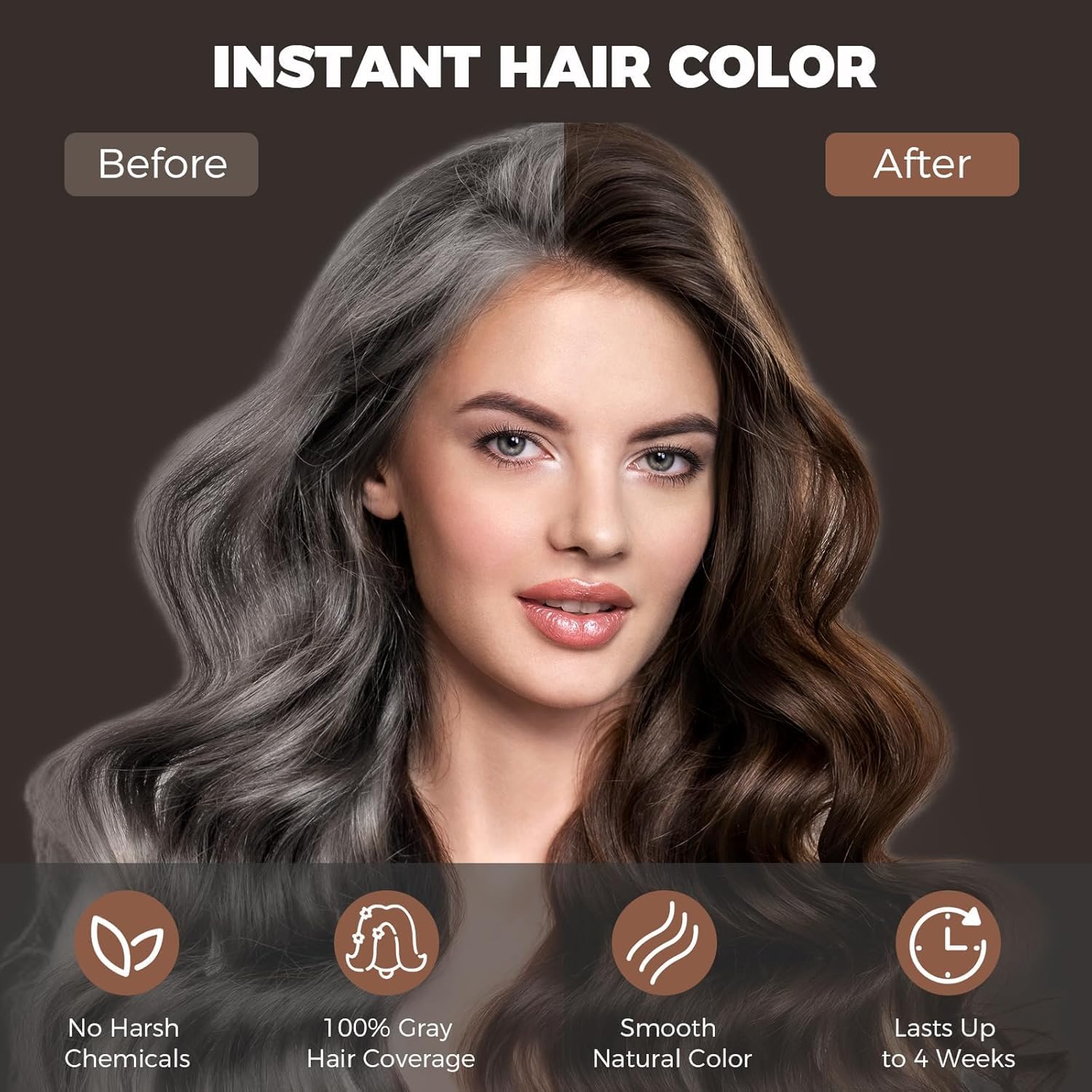 YOURTONE color-dye shampoo applied to dry hair for at home use