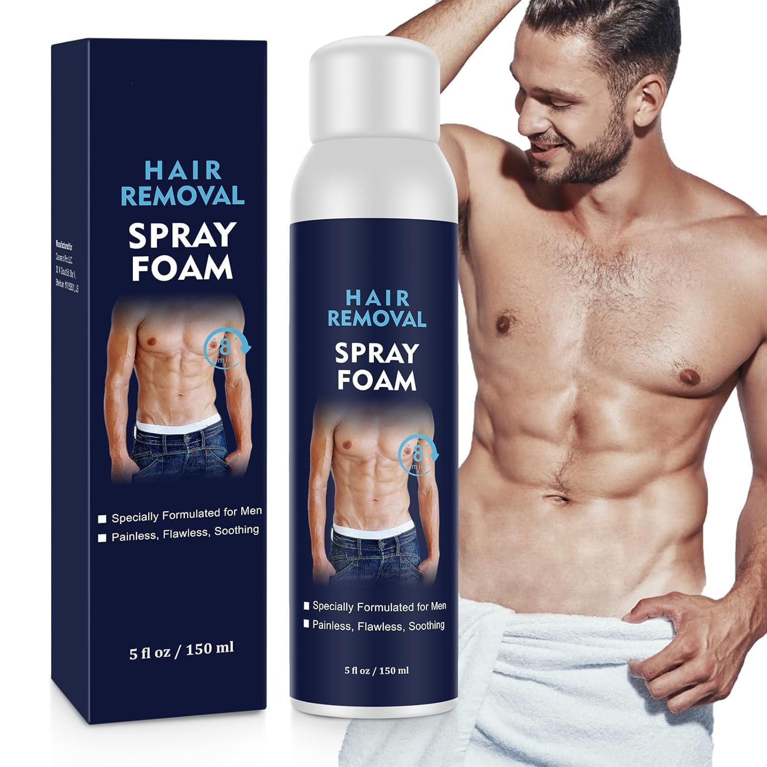 YOURTONE hair removal spray foam chest area for precise front application.