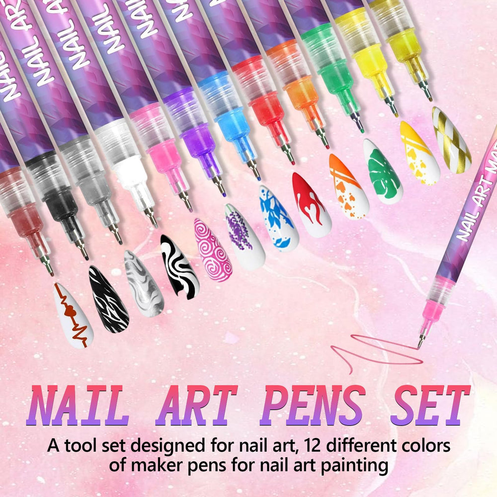 YOUSHEME nail art markers with 0.5mm tip for fine lines and patterns