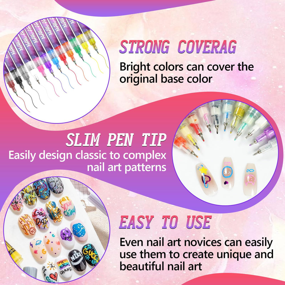 YOUSHEME waterproof nail art pens for durable wear